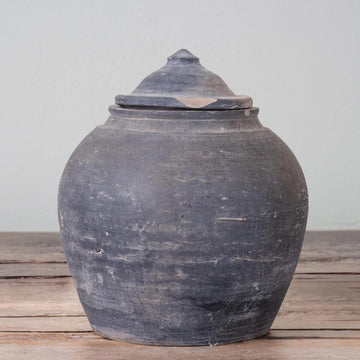 Lidded Village Vase