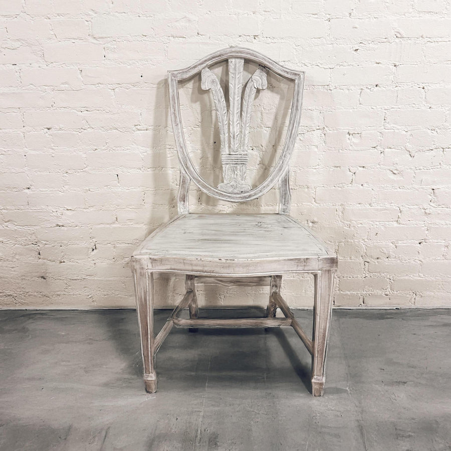 White Distressed Wood Chair