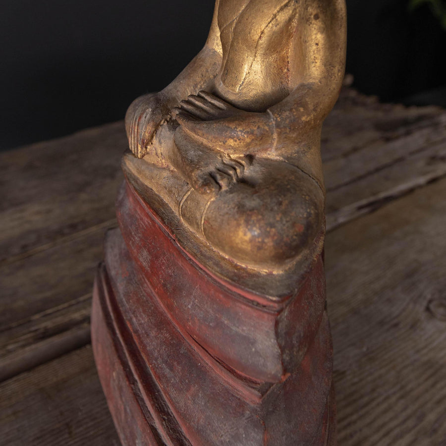 Vintage Wooden Buddha Thai Sculpture