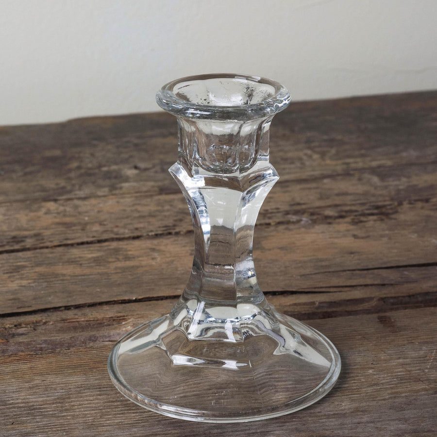 Glass Candlestick Holder - Small