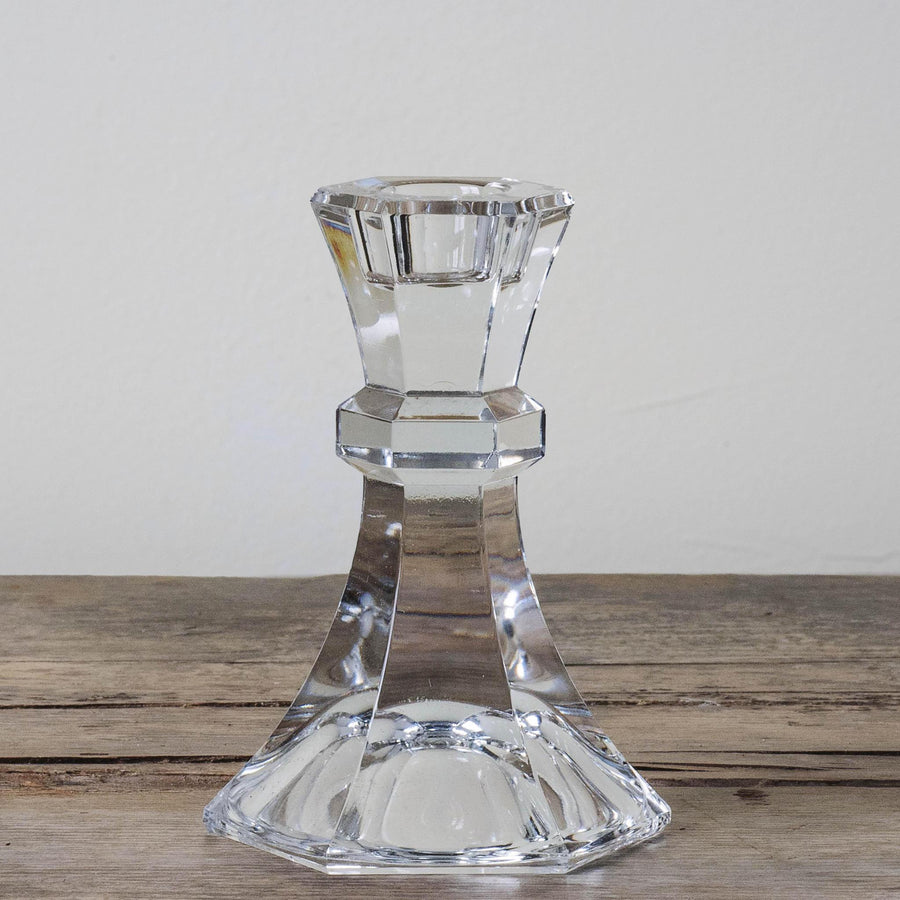 Glass Candlestick Holder - Small