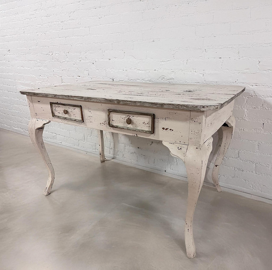 White Distressed Wood Table