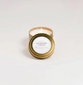 Lavender + Cedar Travel Tin Candle