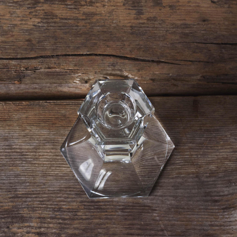 Glass Candlestick Holder - Small