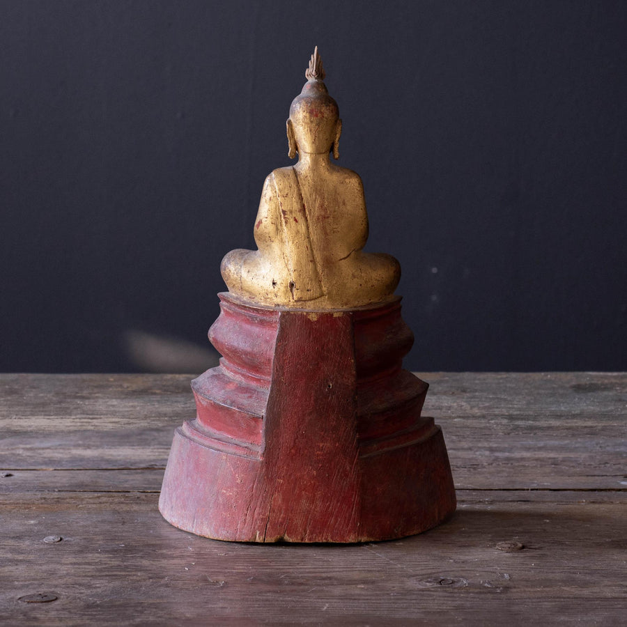 Vintage Wooden Buddha Thai Sculpture