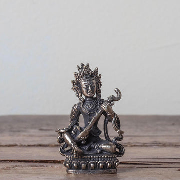 Brass Deity Statuette Saraswati