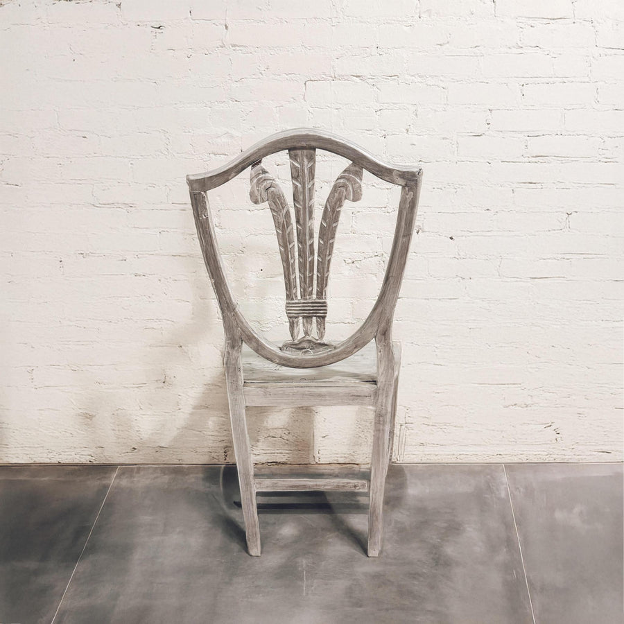 White Distressed Wood Chair