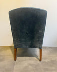 Vintage Tufted Blue Velvet Chair