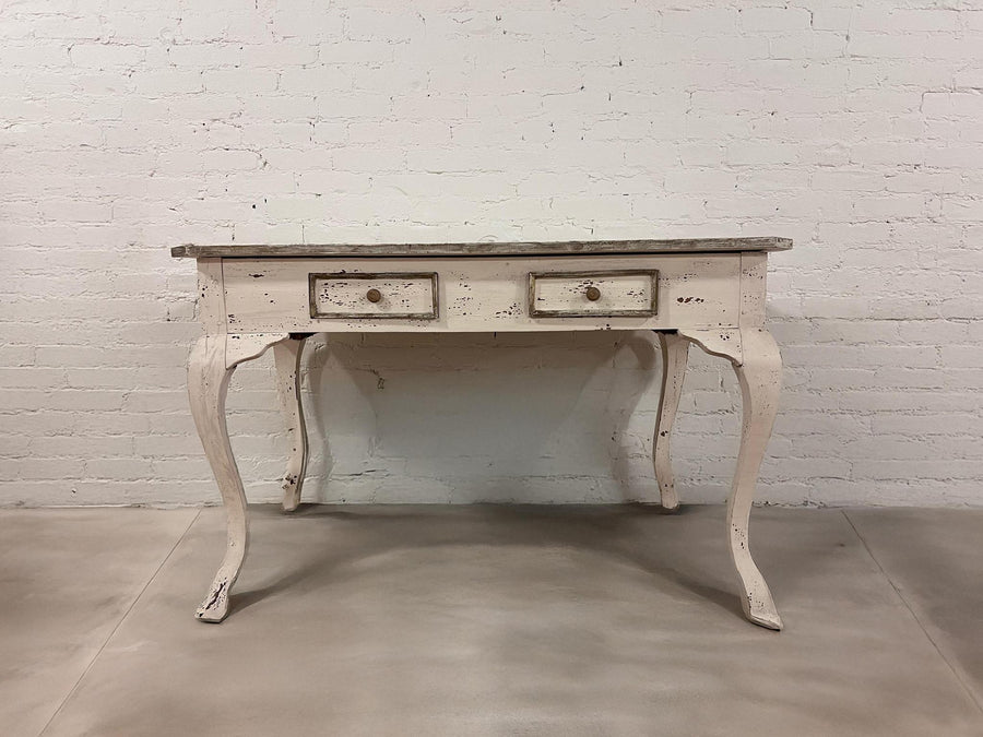 White Distressed Wood Table