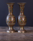 Vintage Brass Cloisonné Vase