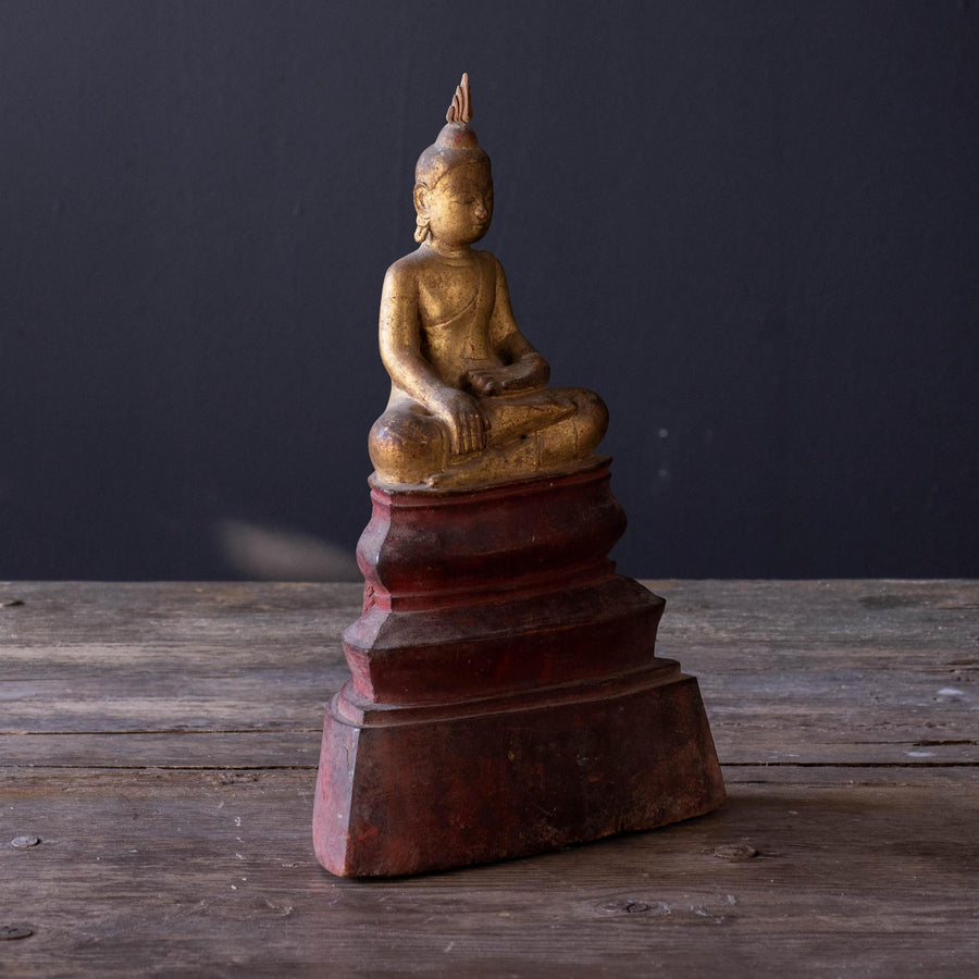 Vintage Wooden Buddha Thai Sculpture