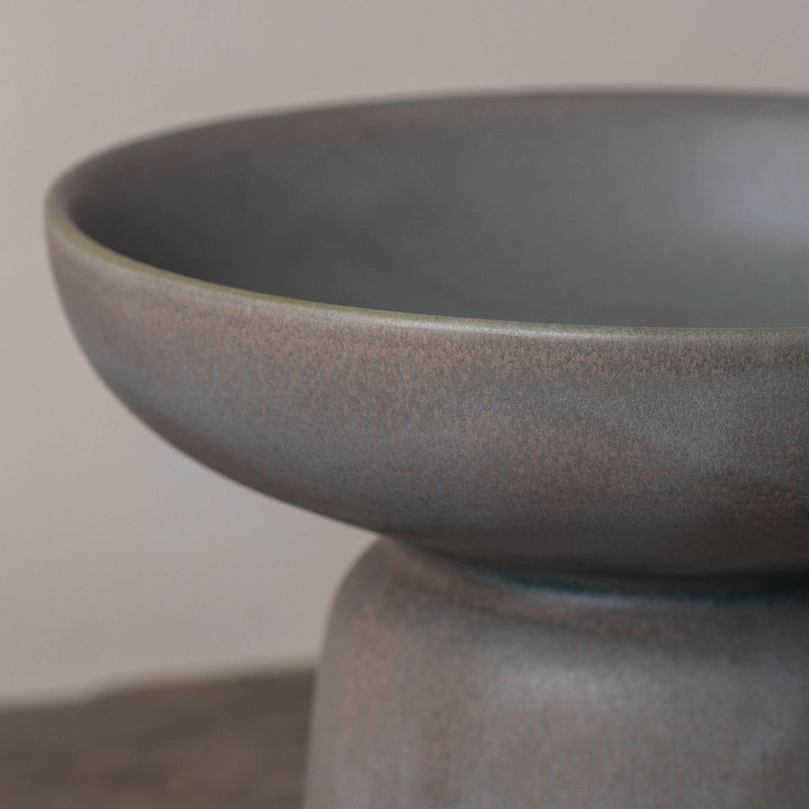 Tau Ceramic Pedestal Bowl