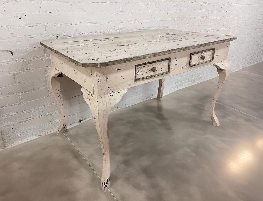 White Distressed Wood Table