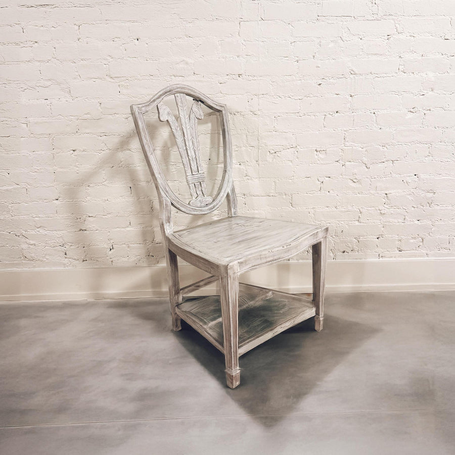 White Distressed Wood Chair