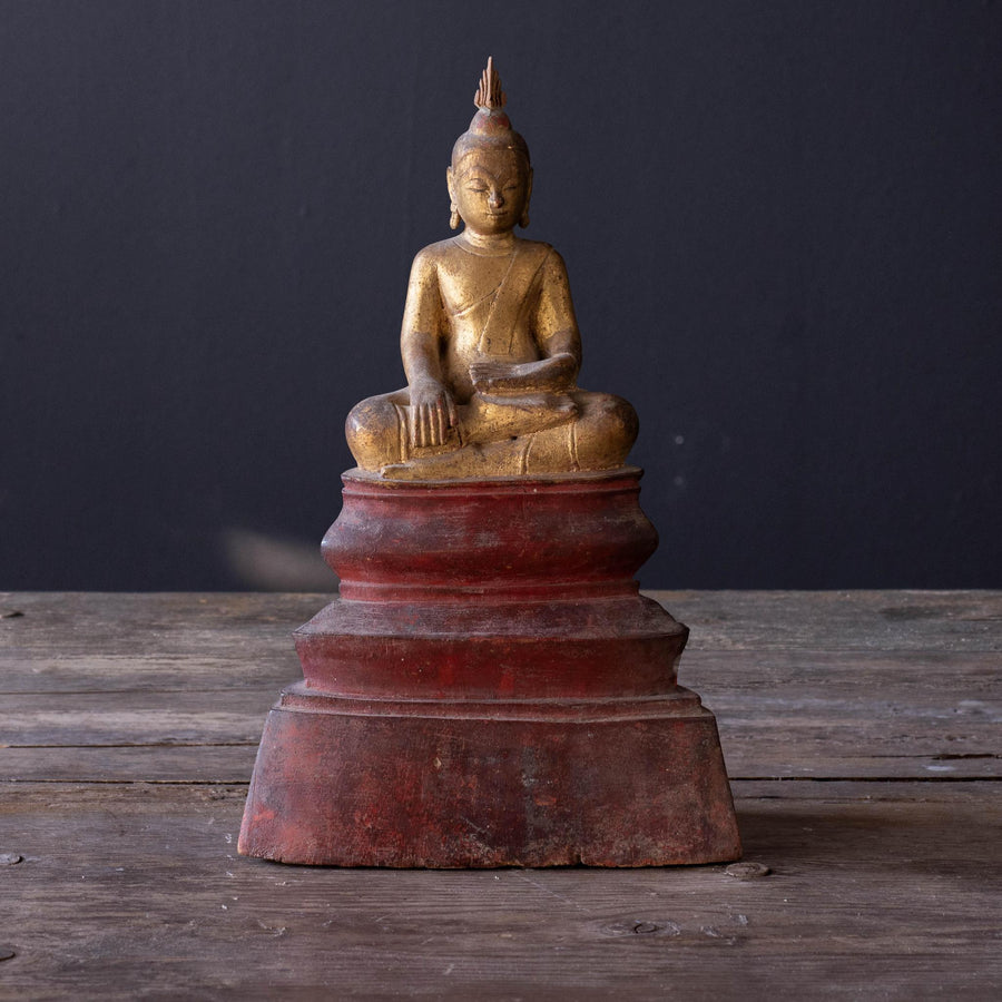 Vintage Wooden Buddha Thai Sculpture