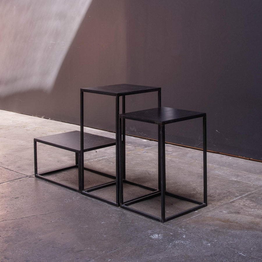 Black Metal Side Table - Tall