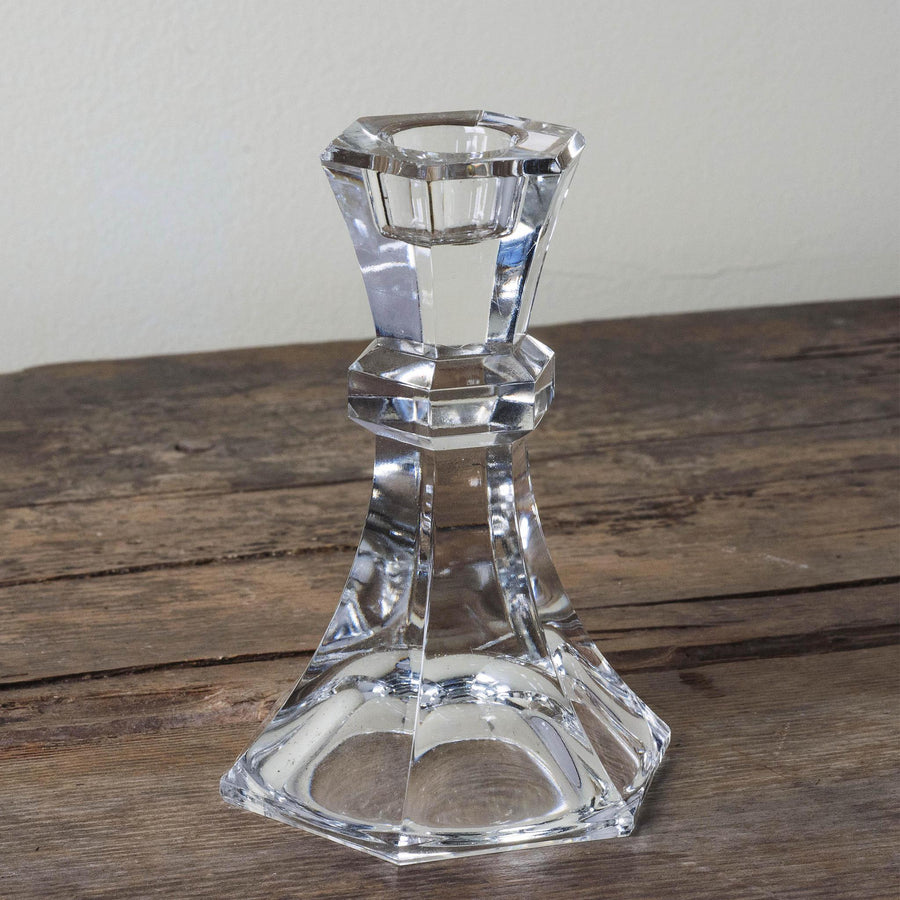 Glass Candlestick Holder - Small